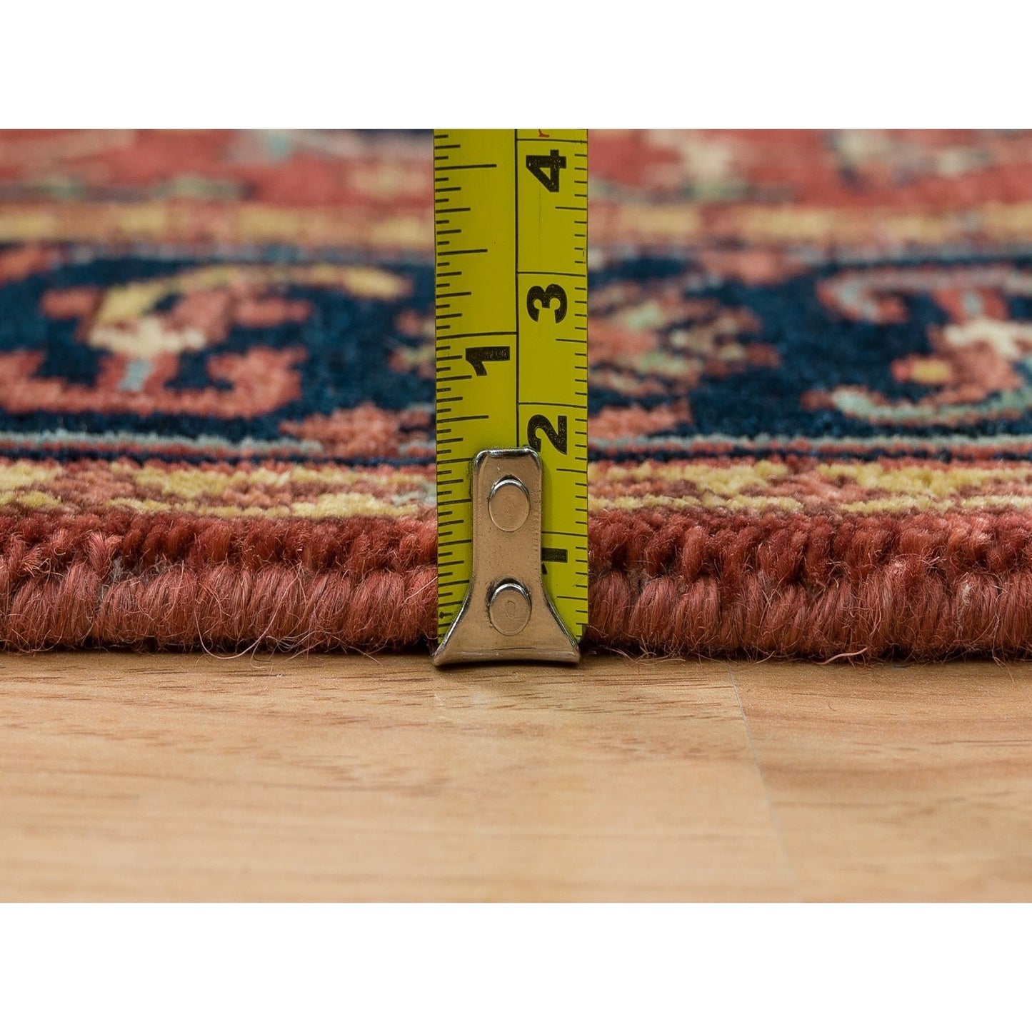 2'6"X18' Red Soft Wool Hand Knotted Antiqued Fine Heris Xl Runner Rug