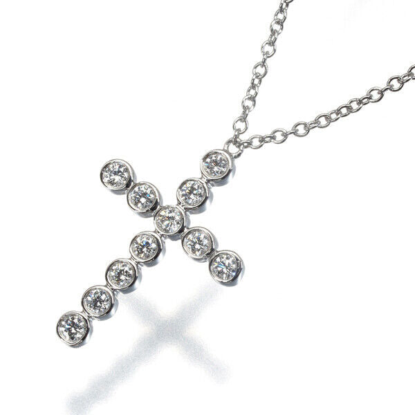 Tiffany&Co. Necklace Jazz Cross Diamond 950 Platinum