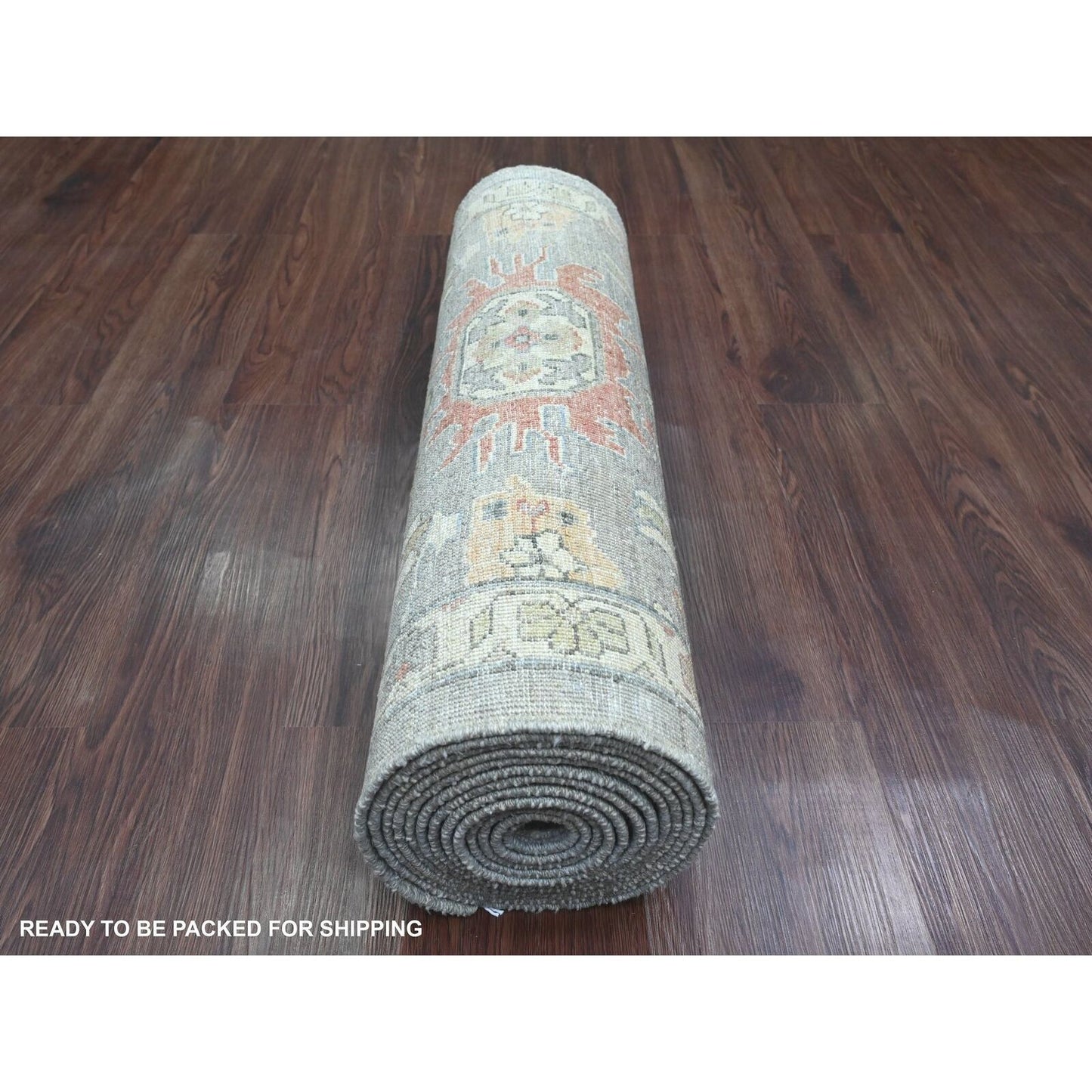2'8"X15'6" Misty Gray Karjihooz Design Hand Knotted Wool Xl Runner Rug