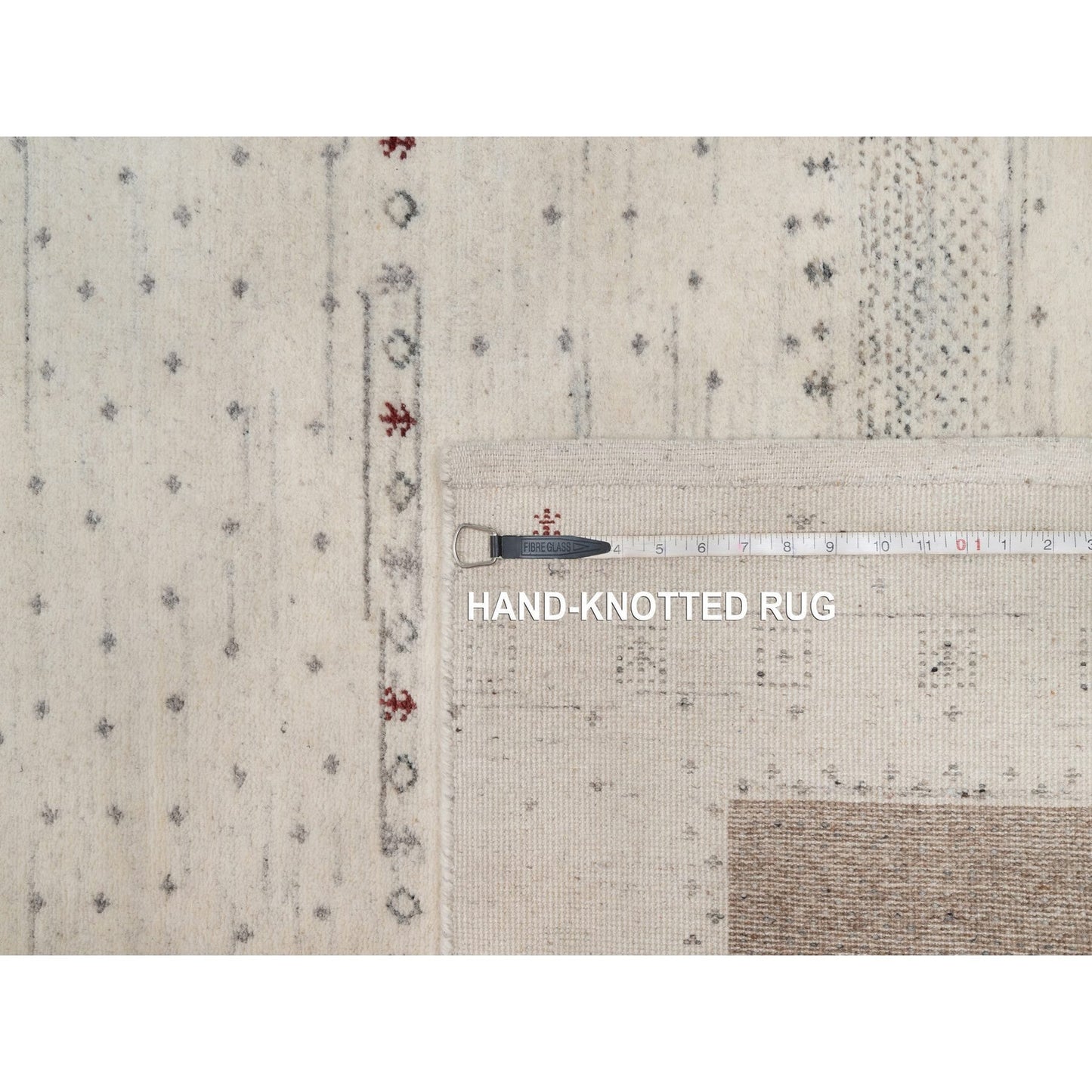 5'X8' Chiffon White Modern Design Lori Buft Pure Wool Hand Knotted Rug