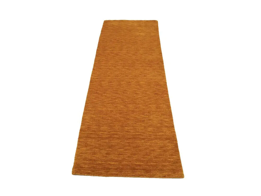Orange Solid Design Hand-Loomed 3X8 Gabbeh Wool