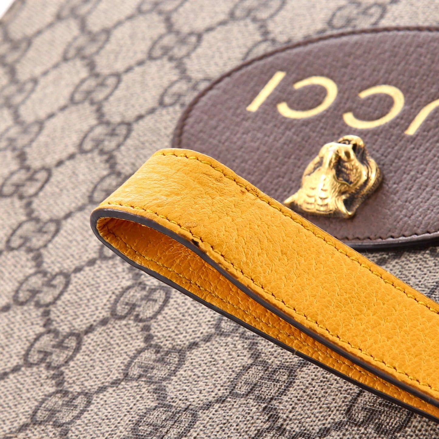 Gucci Neo Vintage Wristlet Pouch Gg Coated Canvas