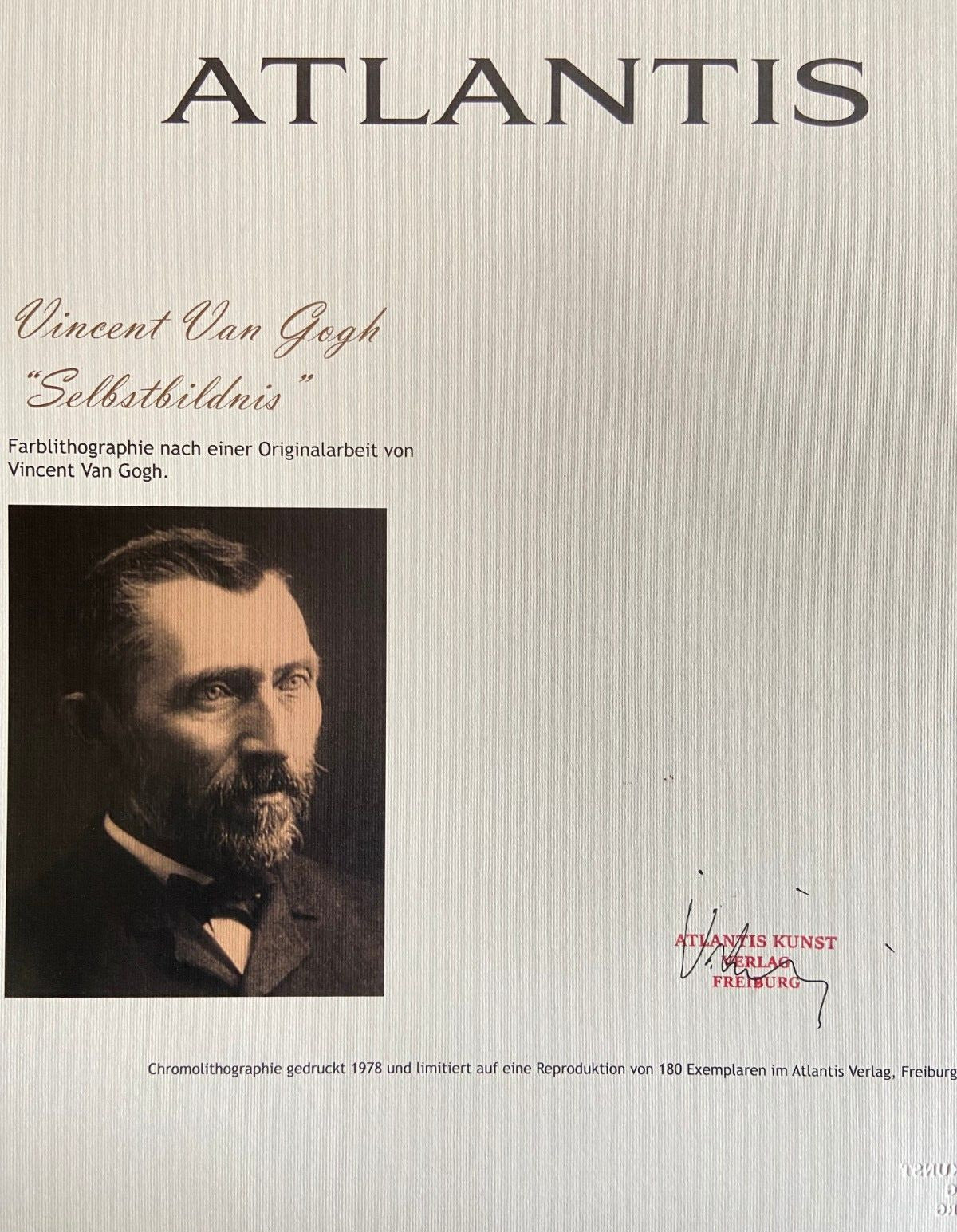 Vincent Van Gogh Lithograph From A Painting Coa