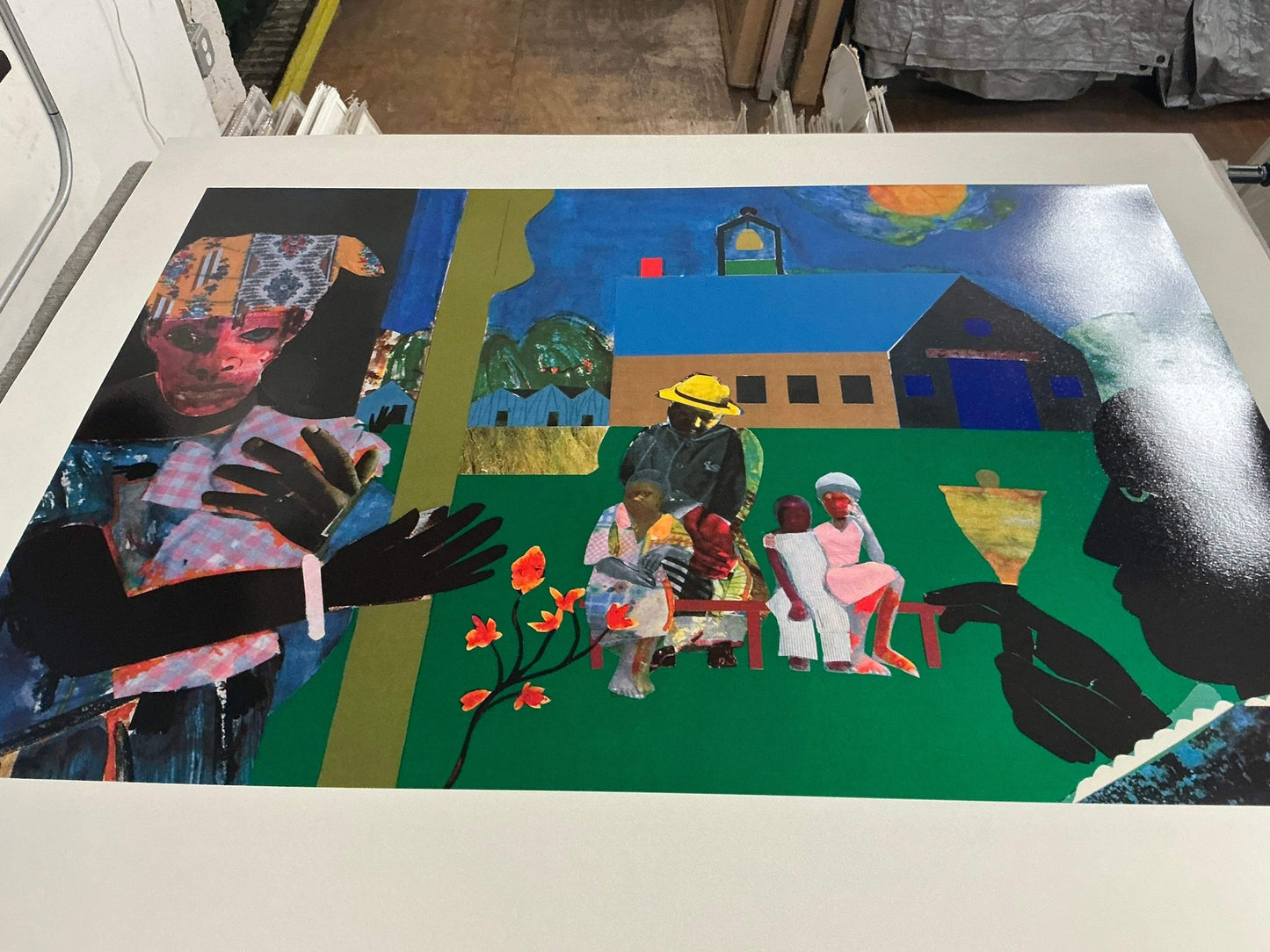 Romare Bearden School Bell Time " Serigraph African American Multic