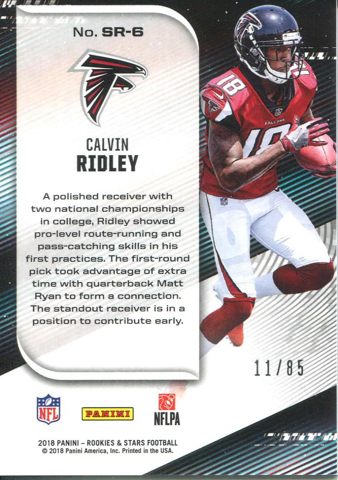Calvin Ridley 2018 Panini Rookie And Stars Stellar Rookies Pink Rookie Card
