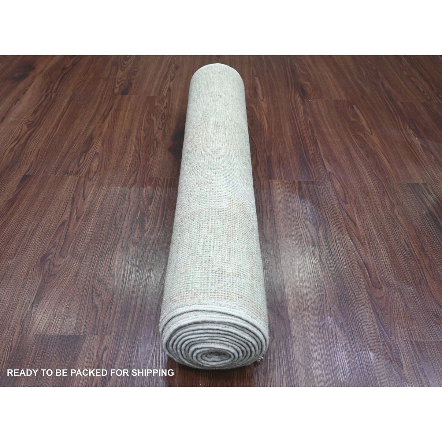 2'10"X11'5" White Angora Oushak Leaf Pattern Hand Knotted Wool Runner Rug
