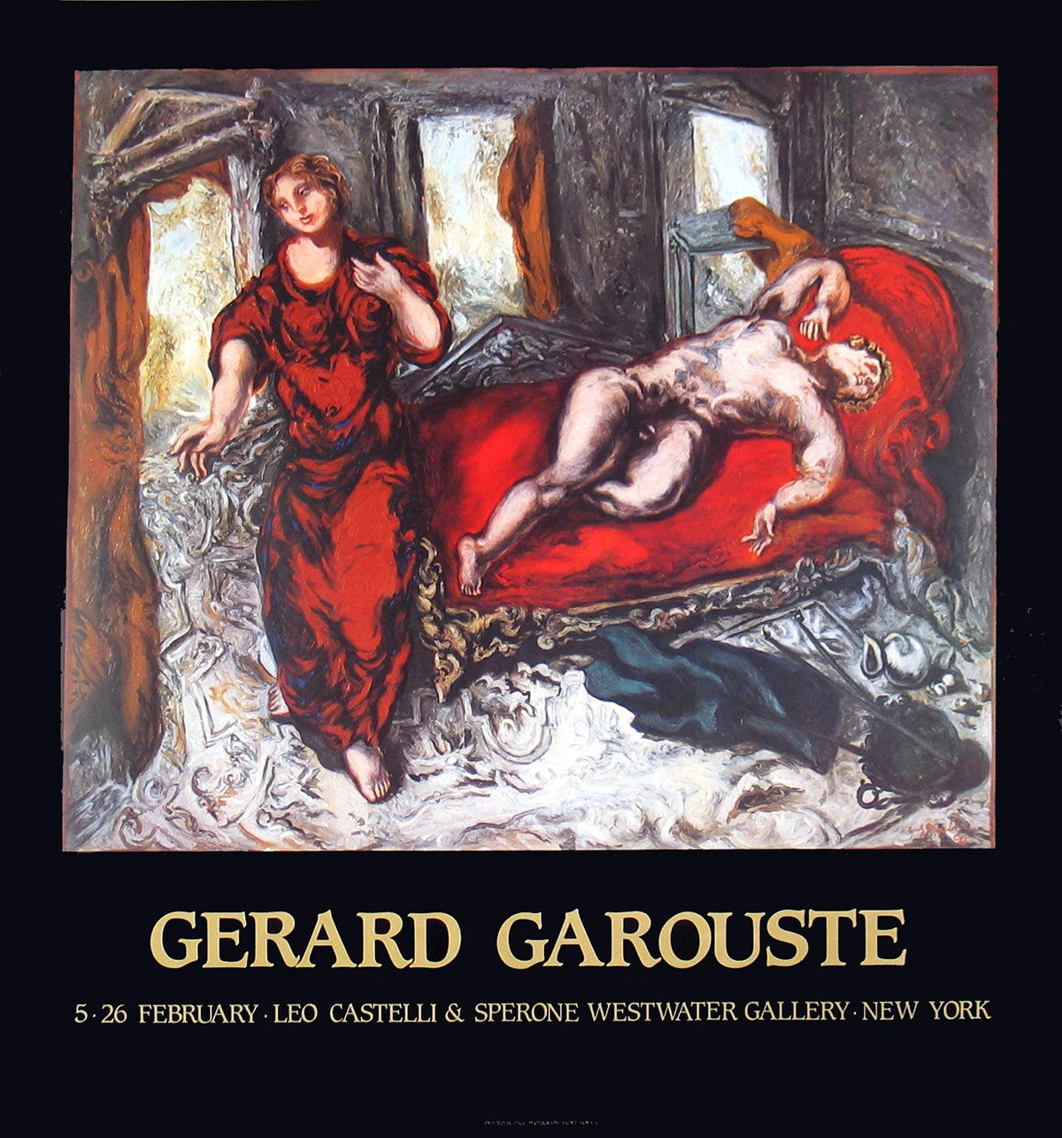 Gerard Garouste Scenes Of A Room " Poster Figure Studies Red