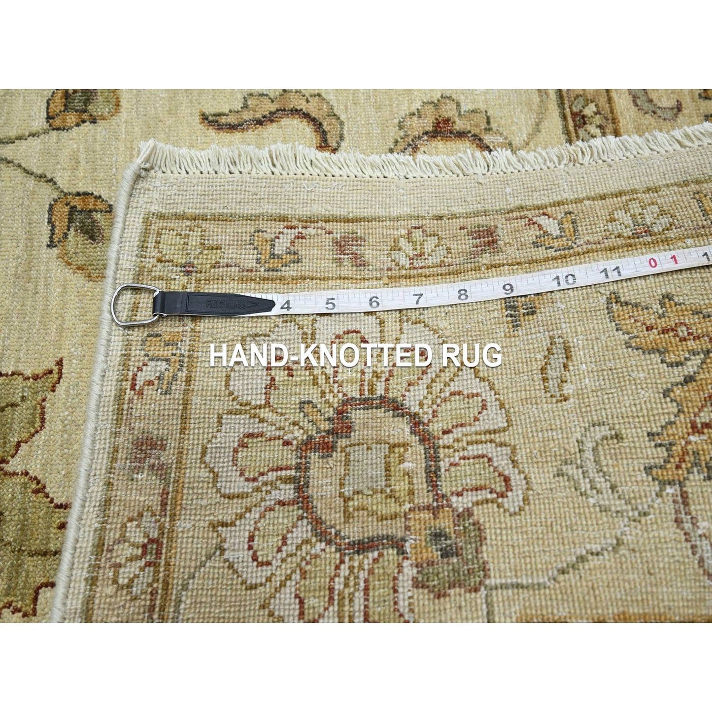5'4"X8' Ivory Agra Ziegler Design Leaf Pattern Pure Wool Hand Knotted Rug