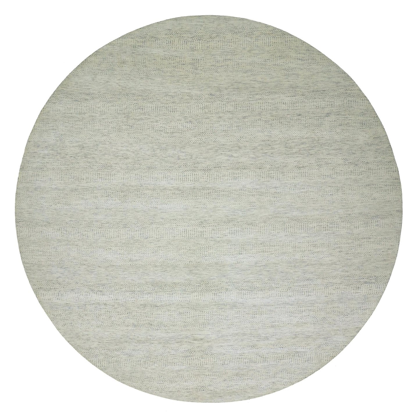 12'X12' Mushroom Gray Wool Hand Knotted Grass Design Round Oriental Rug