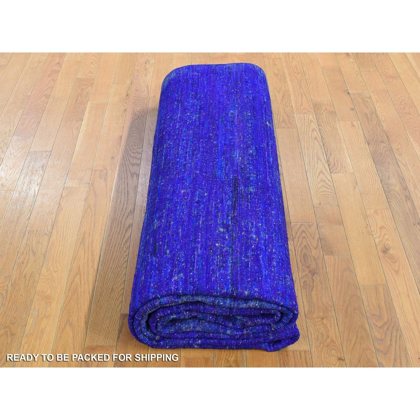8'9"X12' Purple With Gold Modern Design Sari Silk Hand Knotted Rug