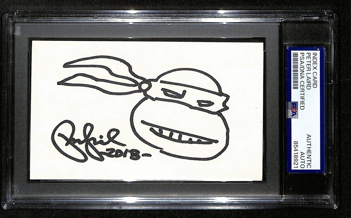 Peter Laird Signed/Inscribed Index Card
