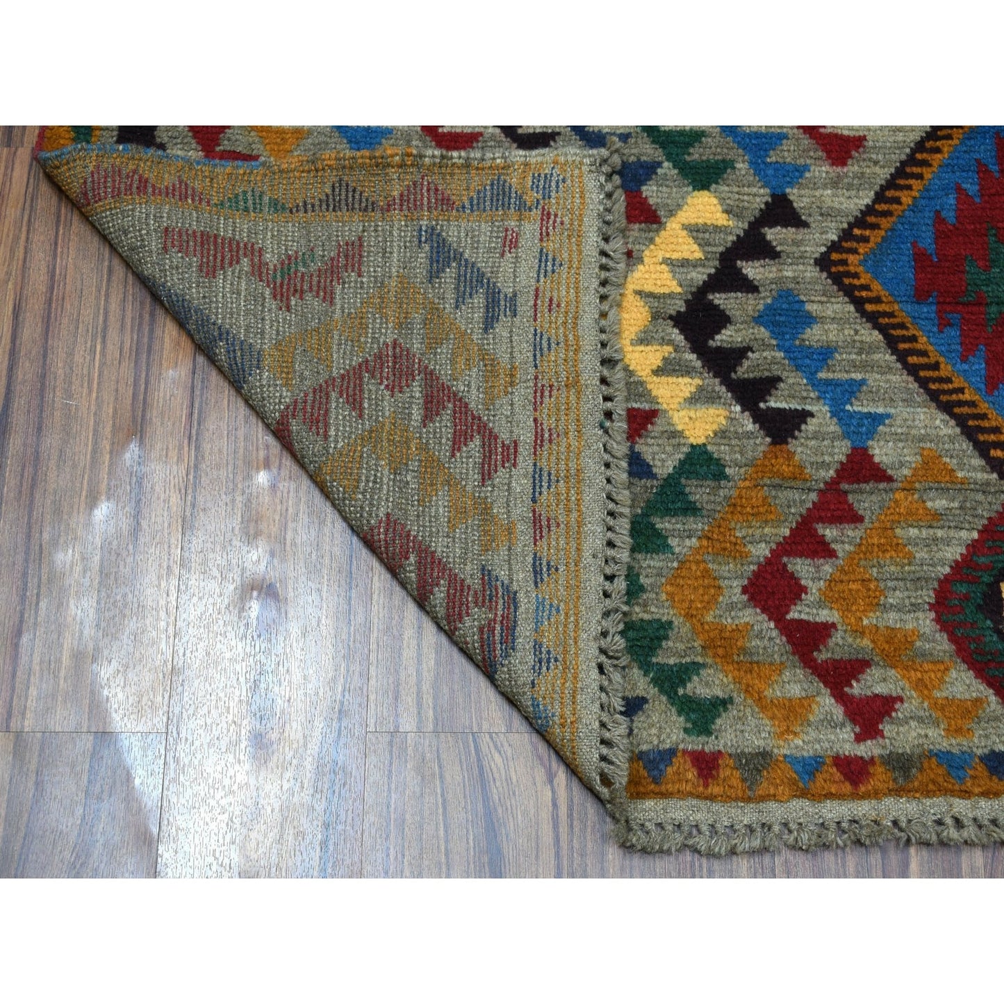 5'8"X7'6" Tribal Design 100% Wool Hand Made Colorful Afghan Village Rug