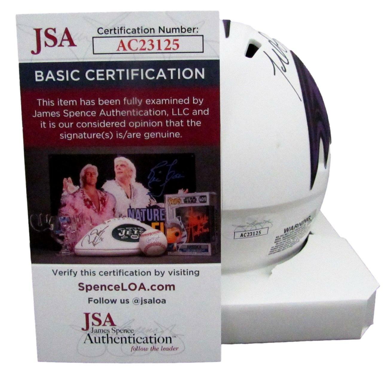 Terrell Suggs Autographed Mini Ravens Lunar Eclipse Football Helmet Jsa