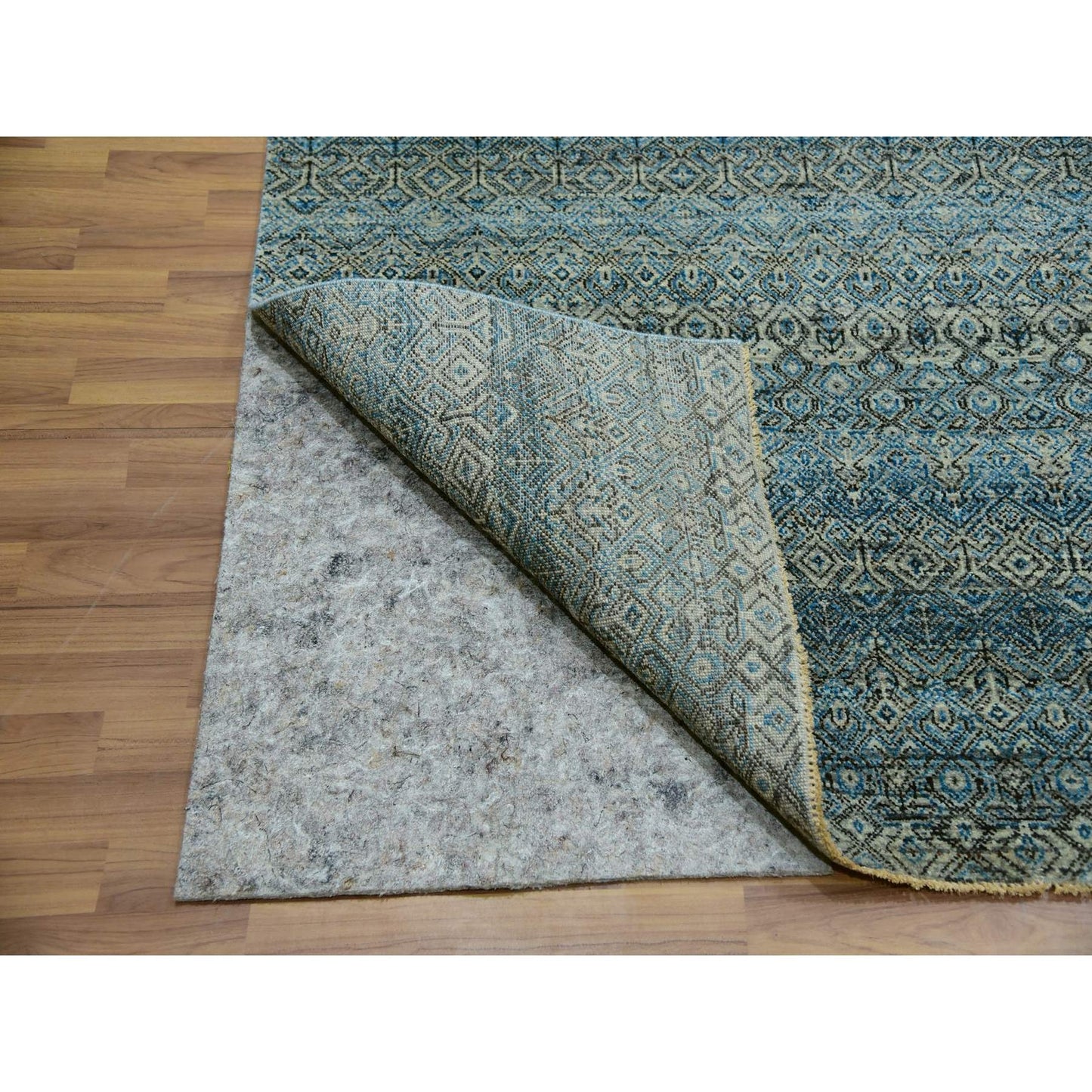10'X10' Blue Kohinoor Herrita Plush Wool Hand Knotted Square Oriental Rug