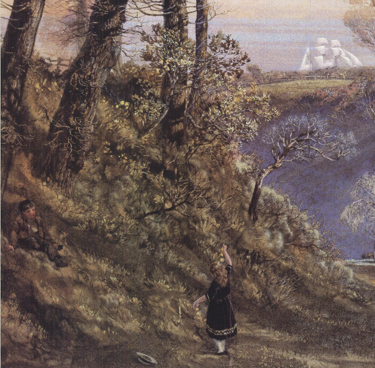 John Brett February In The Isle Of Wight " Offset Lithograph Renais
