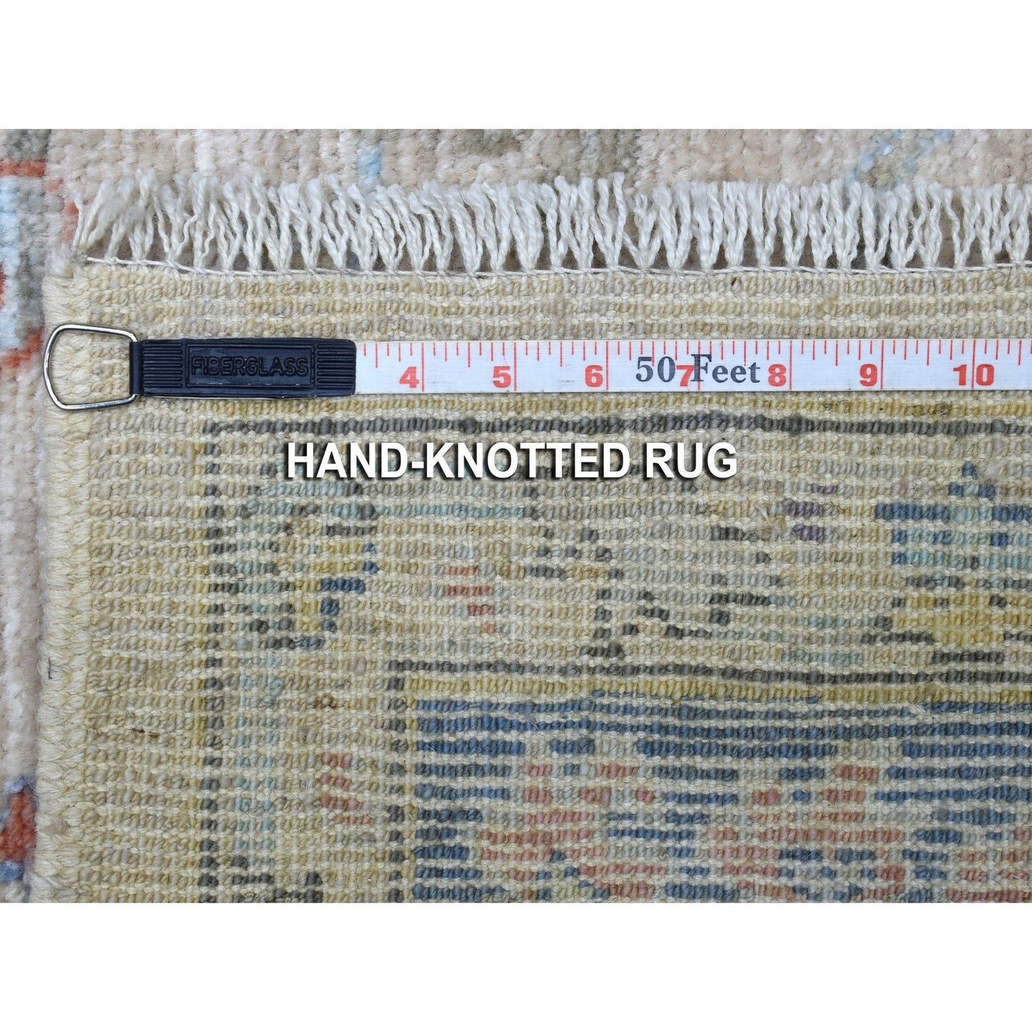 5'10"X9' Taupe Angora Oushak In A Colorful Palette Wool Hand Knotted Rug