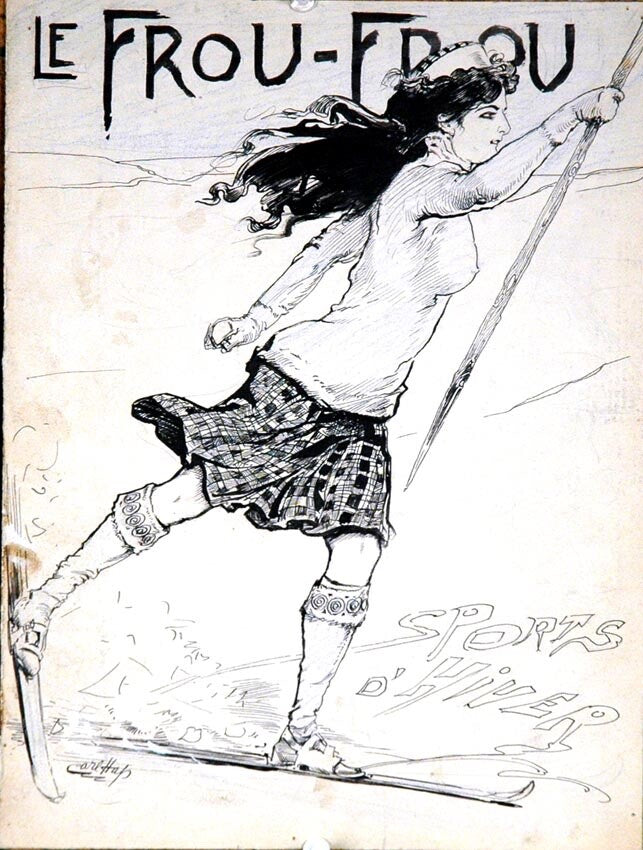 Le Frou Frou Original Gouache By Carl Hap C 1890