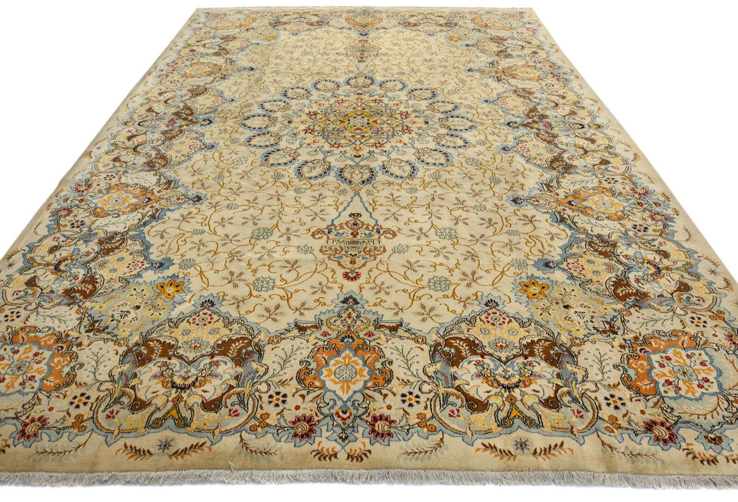 Handmade Semi-Antique Oriental Rug Beige