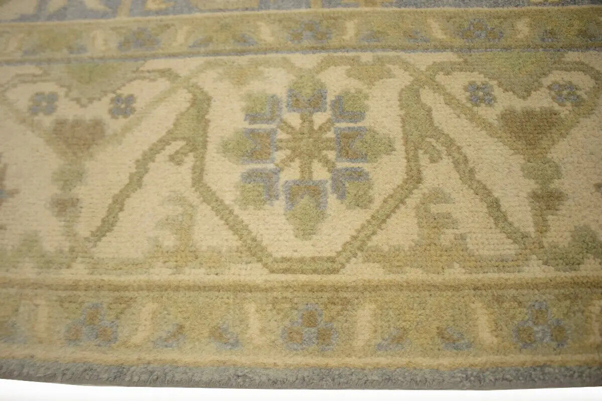 Handmade Oushak Oriental Rug Muted Gray Floral