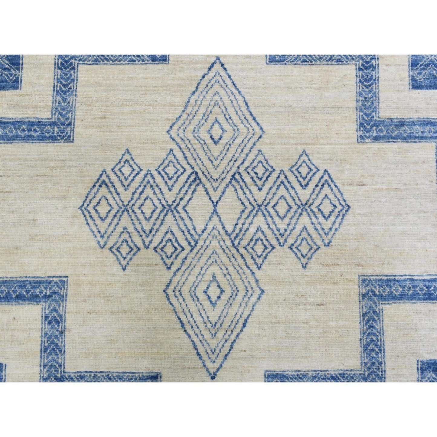 10'1"X13'9" Navy Blue Fine Peshawar Extra Soft Wool Hand Knotted Rug