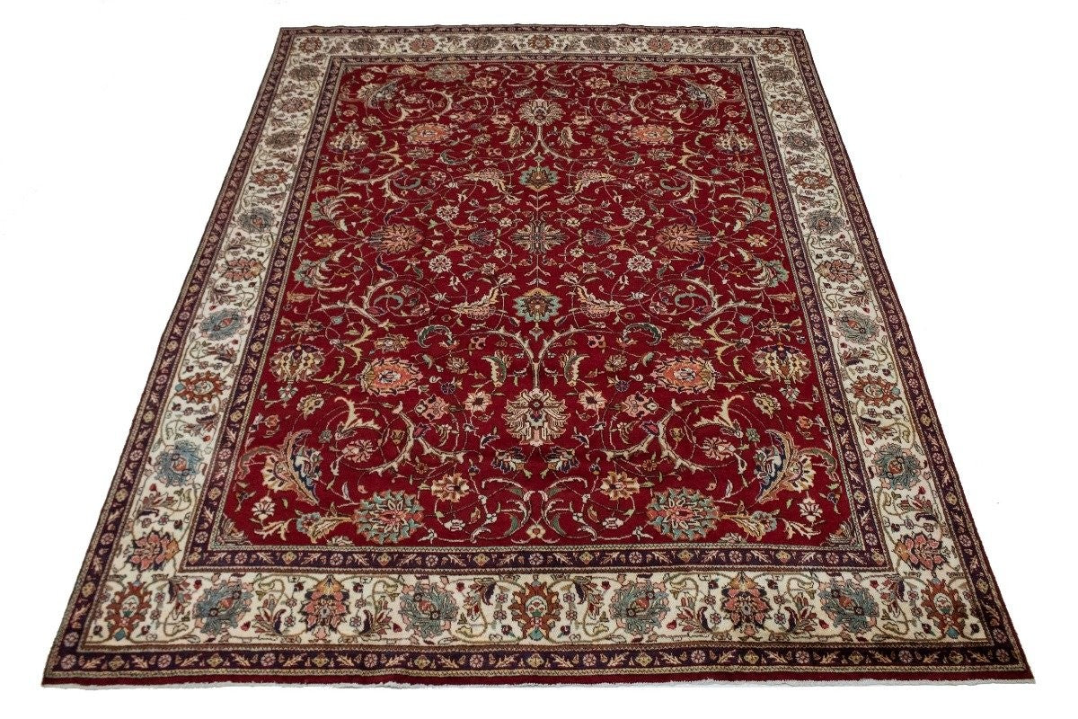 Vintage Handmade Wool Oriental Rug Classic Floral