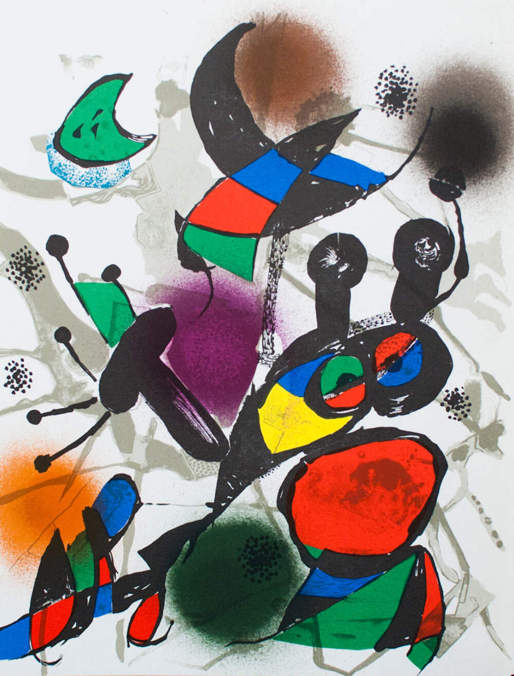 Multicol JOAN MIRO Litografia original II 13" x 9.75" Lithograph 1975 Surrealism