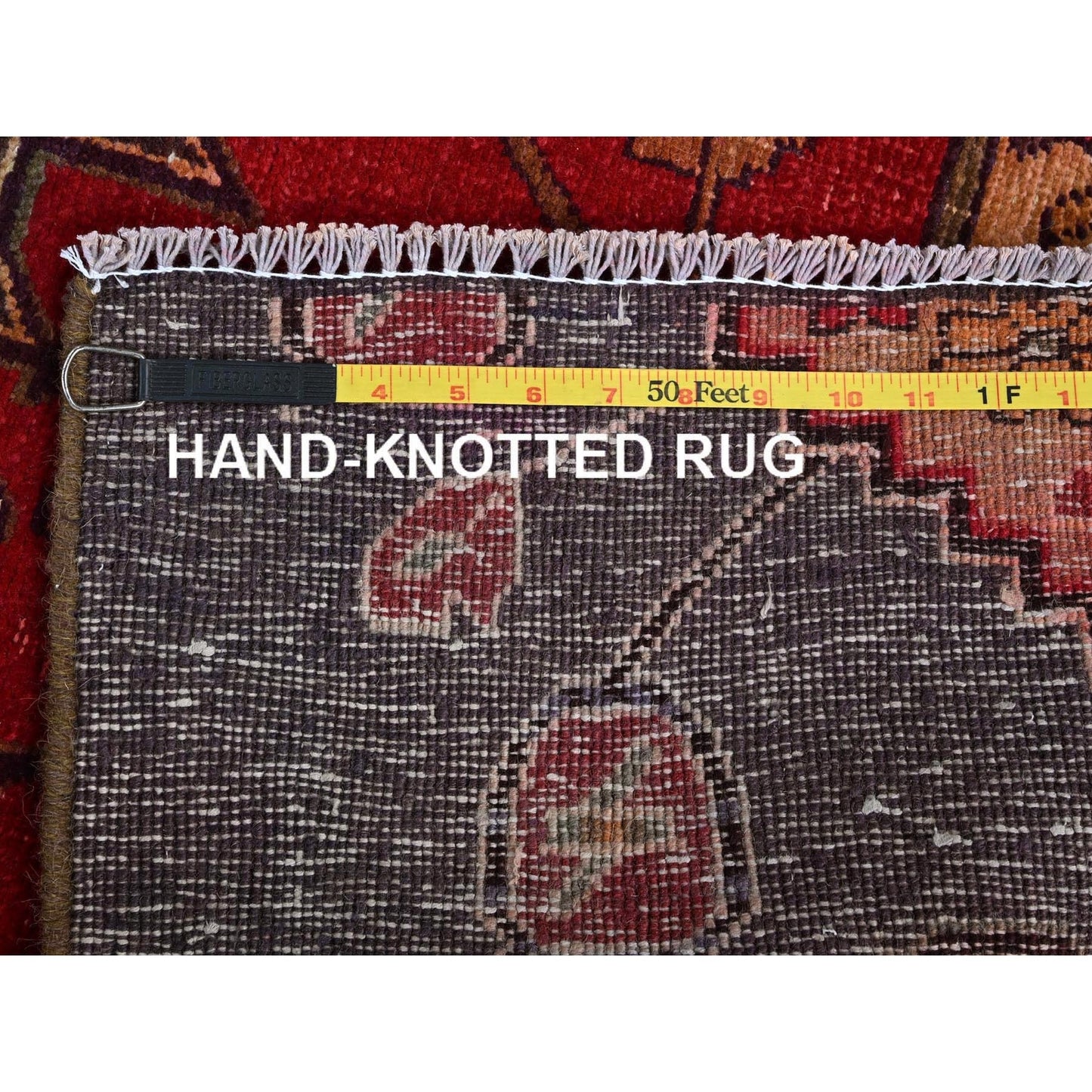 2'8"X7'10" Gray Vintage Zoroastrian Khamadan Hand Knotted Wool Runner Rug