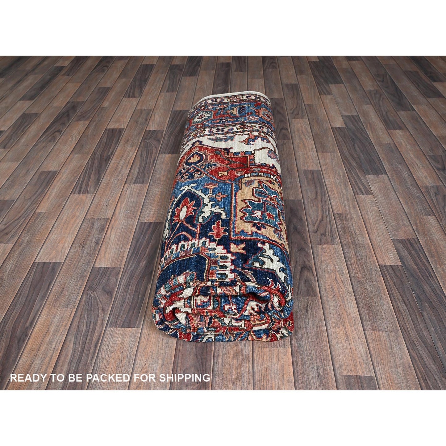 8'1"X10'1" Chiffon White Seeripe Heris Design Soft Wool Hand Knotted Rug