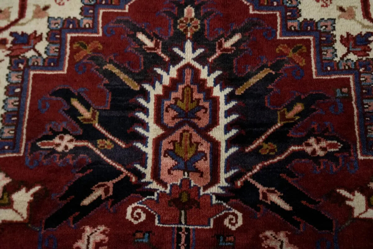 8X11 ft One of a Kind Vintage Geometric Wool Rug