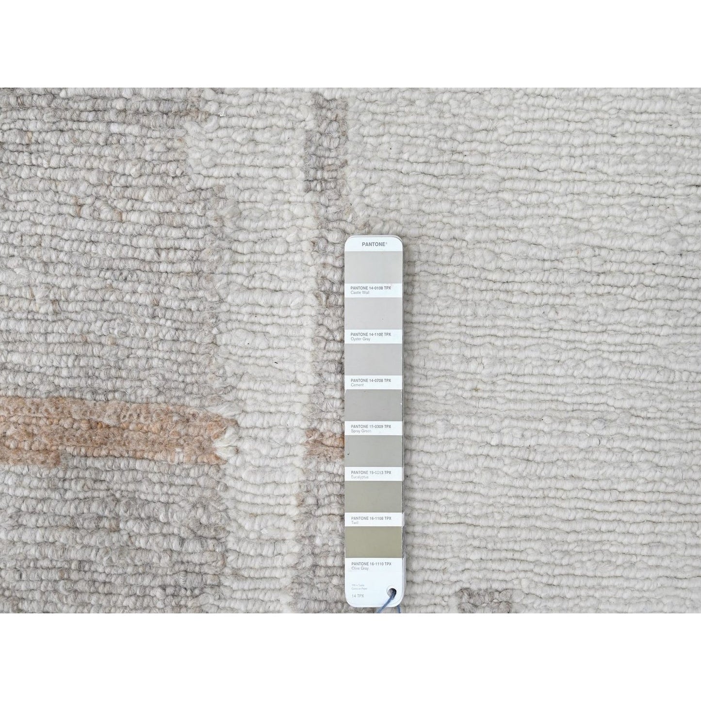 9'2"X12' Ivory Hand Knotted Minimalist Swedish Design Flat Weave Wool Rug