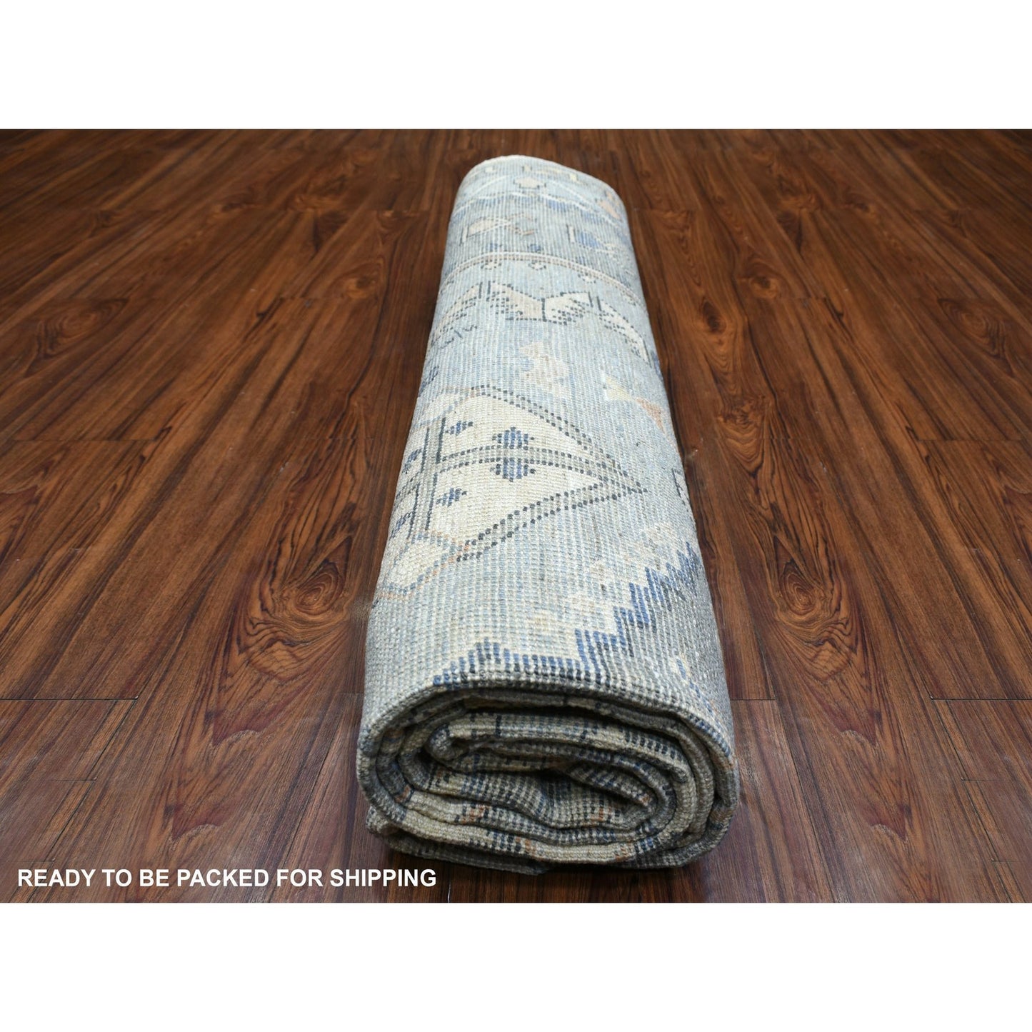 8'X9'10" Gray Anatolian Village Inspired Wool Hand Knotted Rug