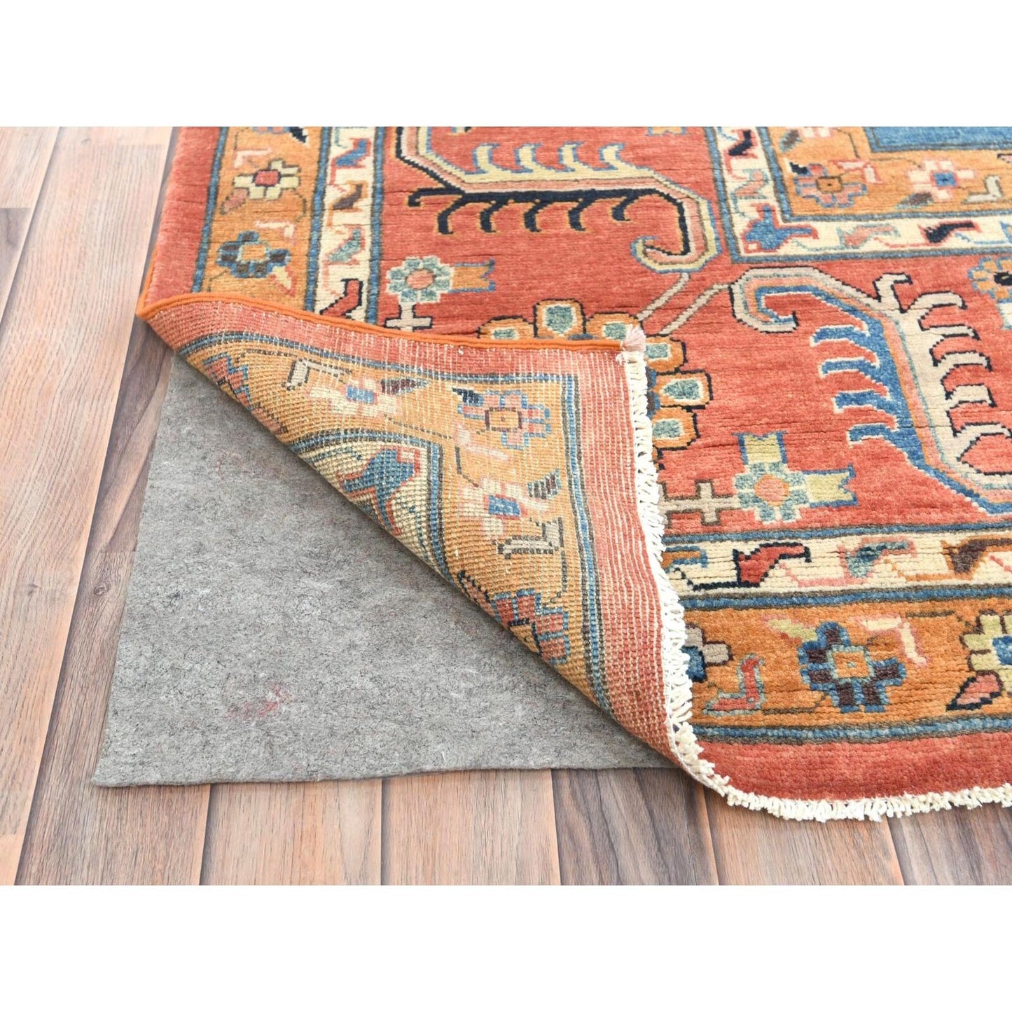 12'X14'7" Imperial Red Afghan Peshawar Heris Wool Hand Knotted Rug