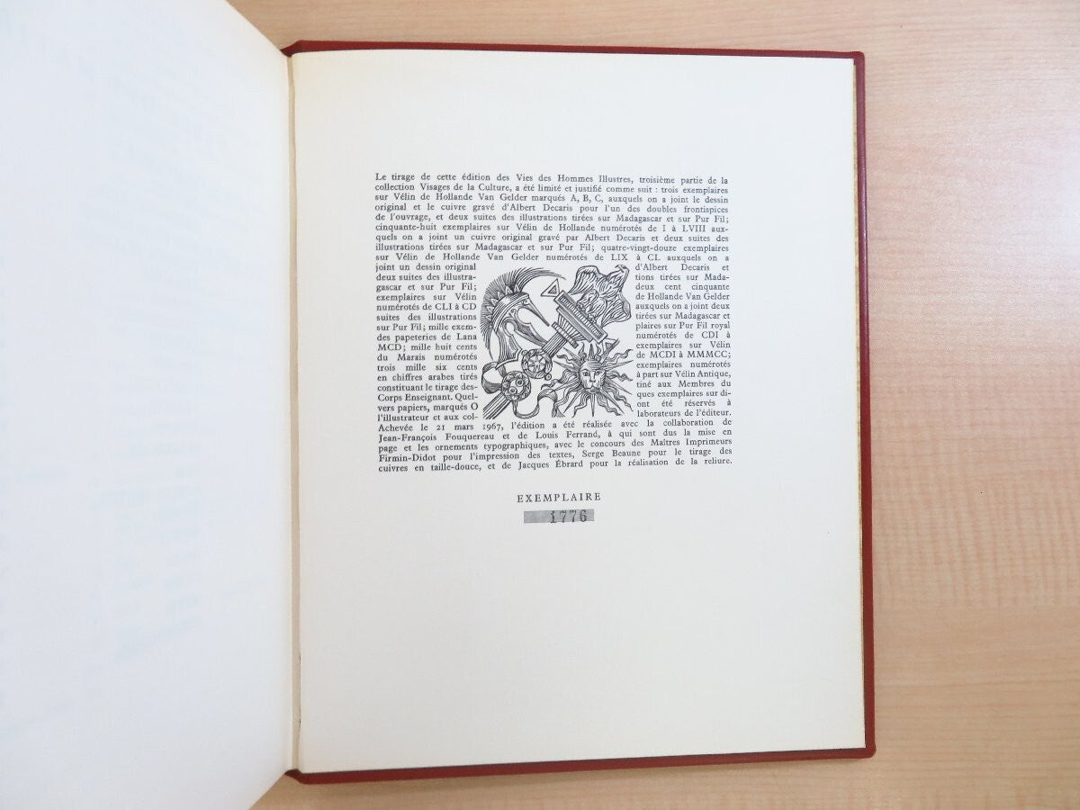 Plutarch Les Vies Des Hommes Illustres 3 Vols Complete 1967 1St Edition Limited