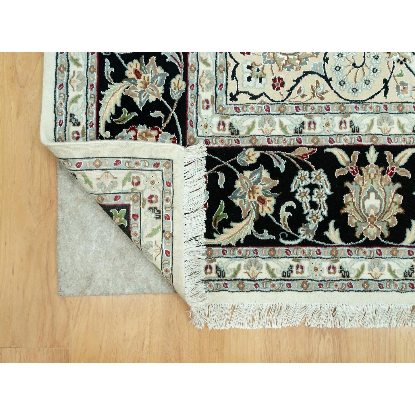 9'X12'2" Snowbound White Hand Knotted Nain 250 Kpsi Design 100% Wool Rug