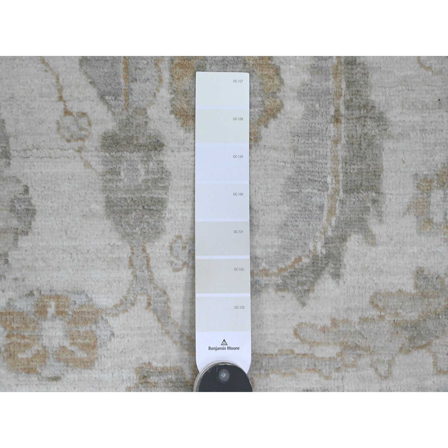 9'X11' White Heris All Over Design Hand Knotted Aryana Grade All Wool Rug