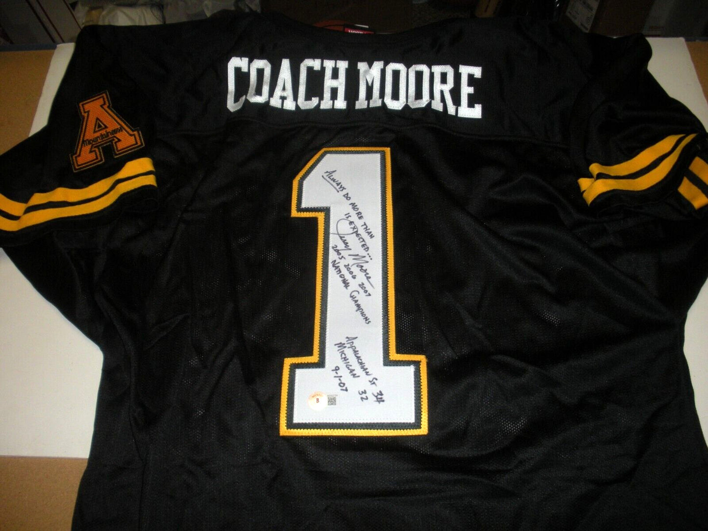 Jerry Moore Appalachian State Beckett/Coa Signed