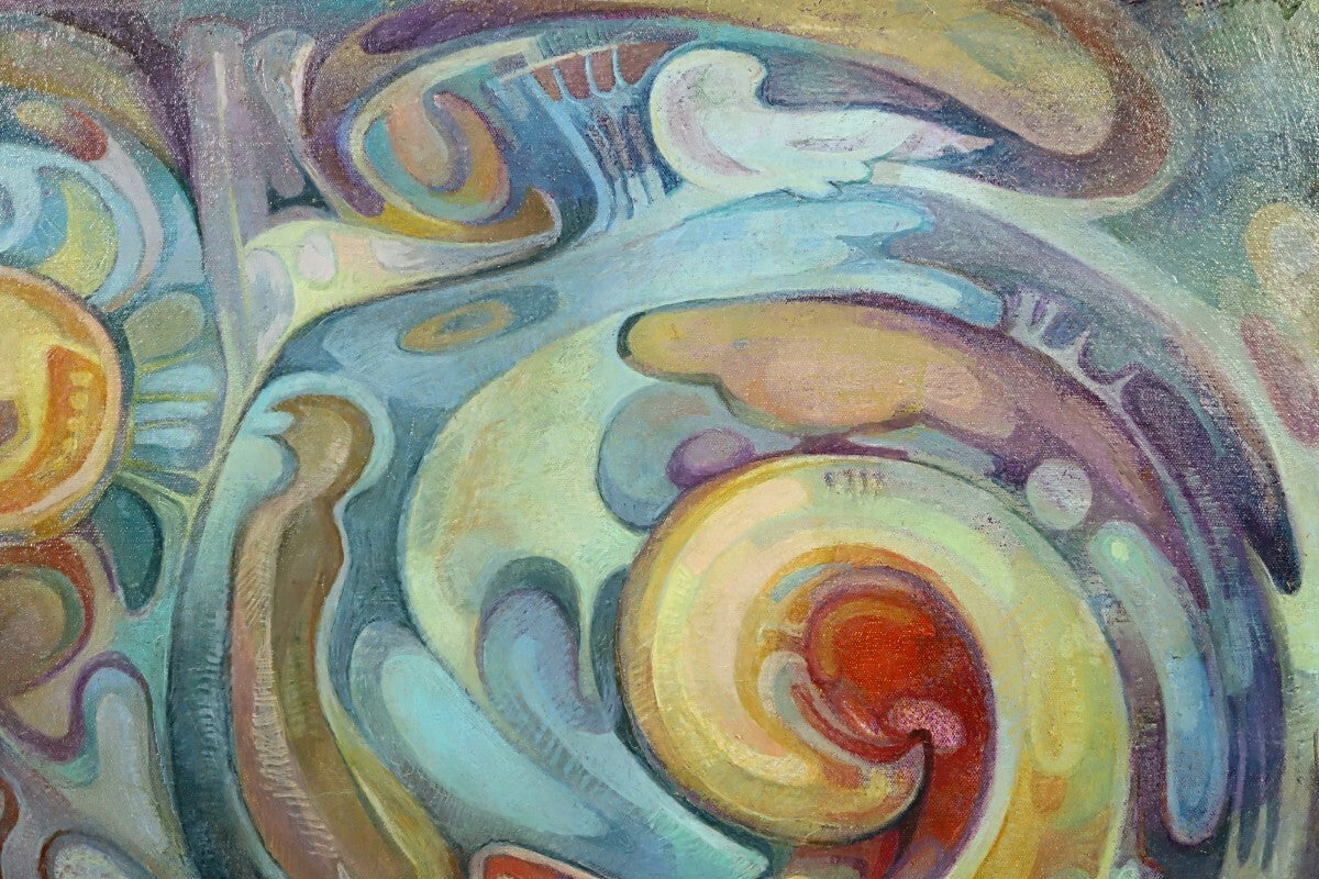 Nino Karumidze 2001 Original Oil Painting "The Boat" F10 Georgian Female Artist