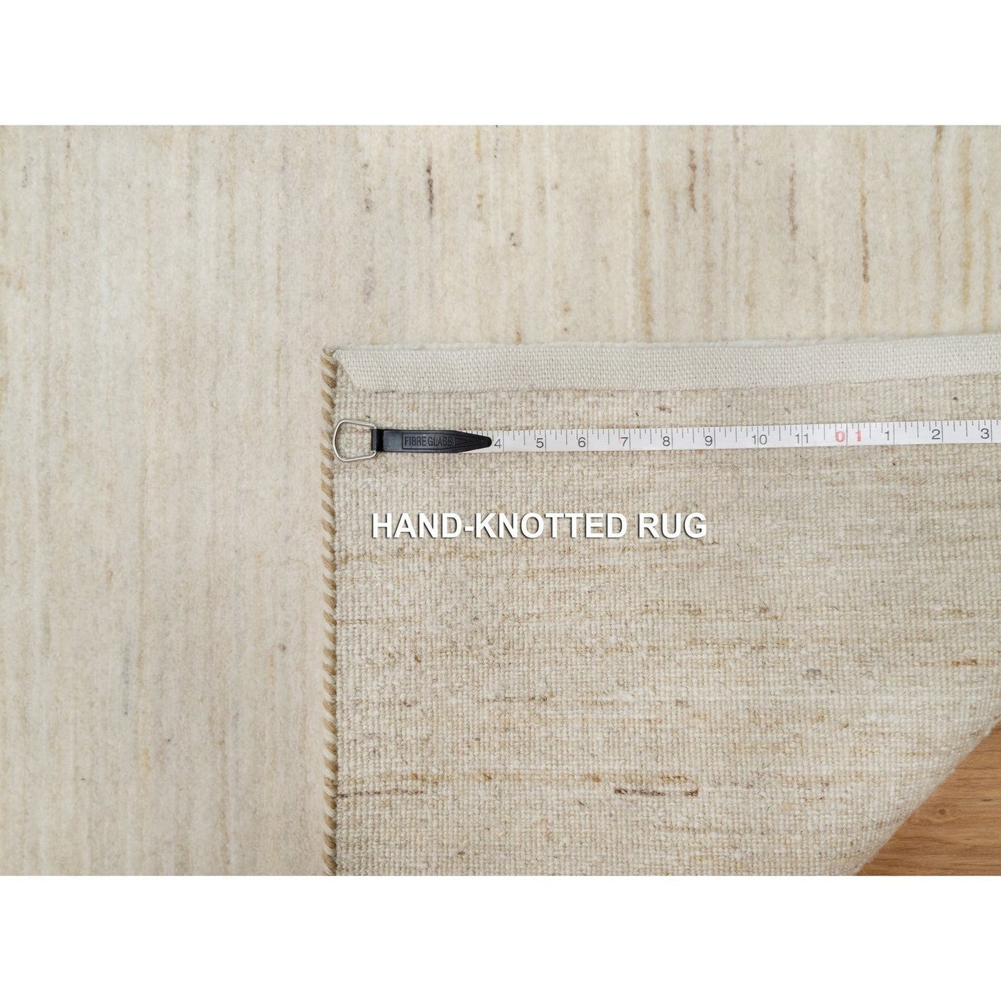 2'6"X13'10" White Hand Knotted Lori Buft Gabbeh Pure Wool Runner Rug