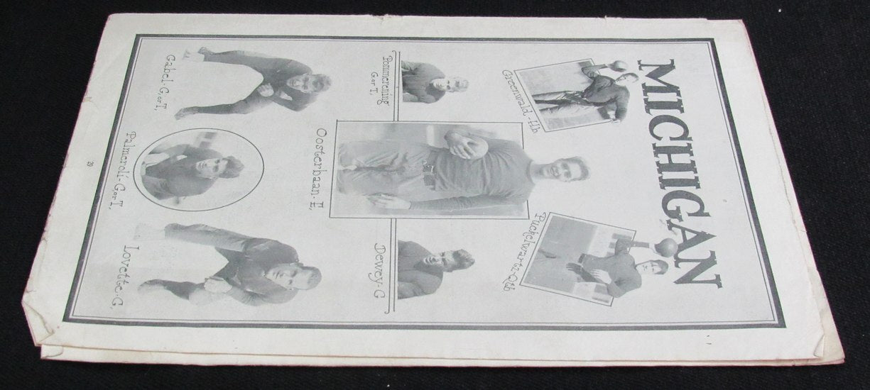 1926 Michigan Vs. Ohio State The Game Scorecard