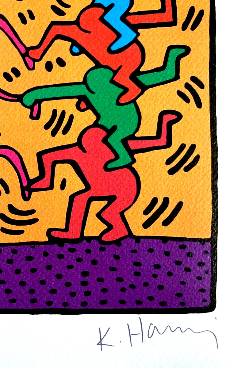 Keith Haring Lithograph Coa Signed And Numbered By Hand Stamp