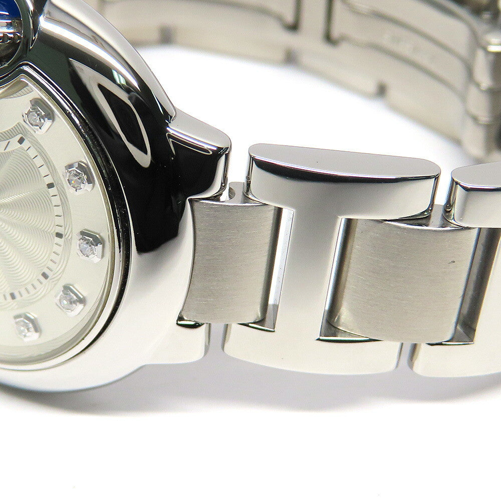 Cartier Baron Blue Sm 11P Diamond We902073 Silver Ladies Used Watch #21125