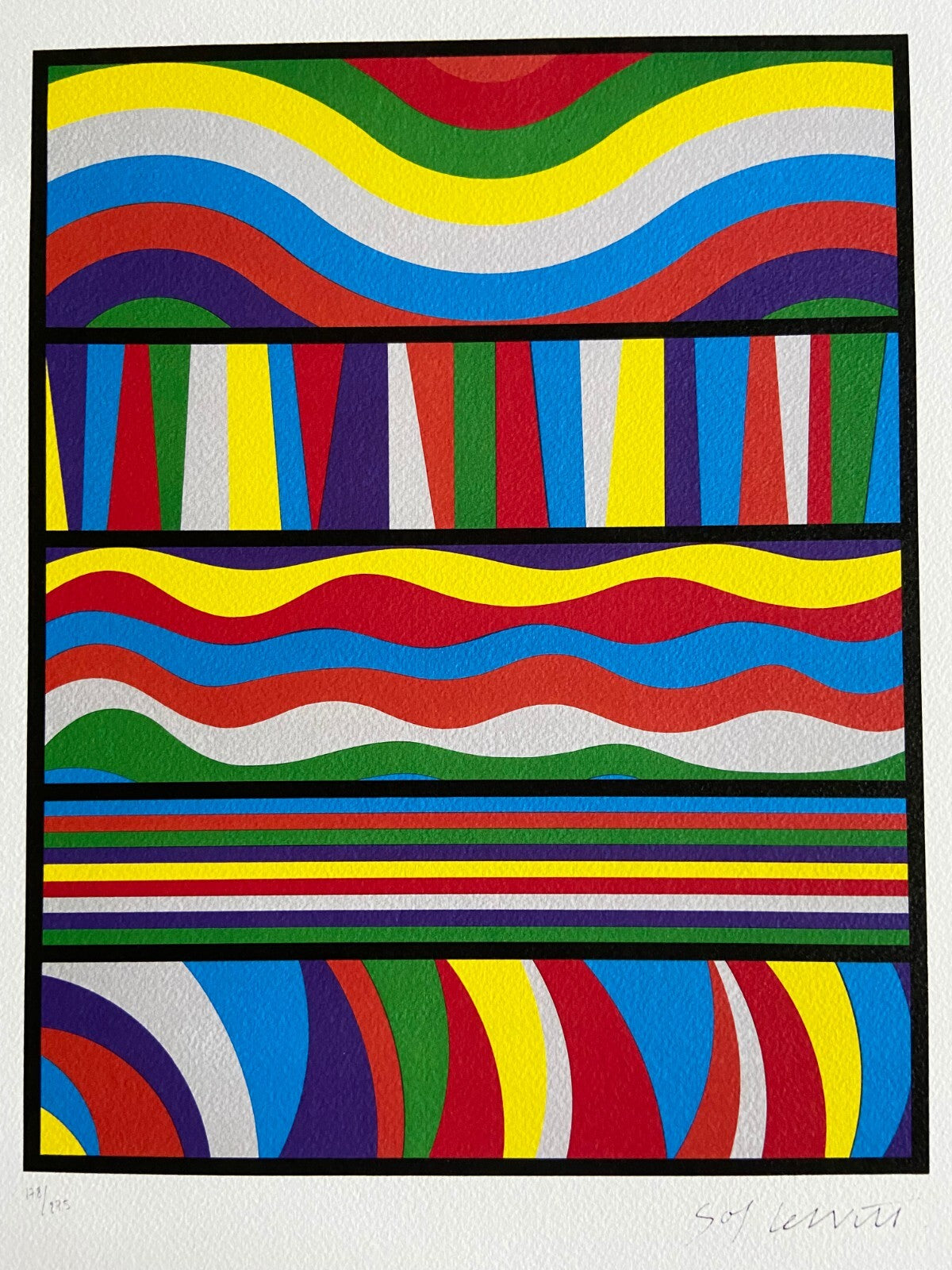 Sol Lewitt Lithograph Coa Signed Numbered O