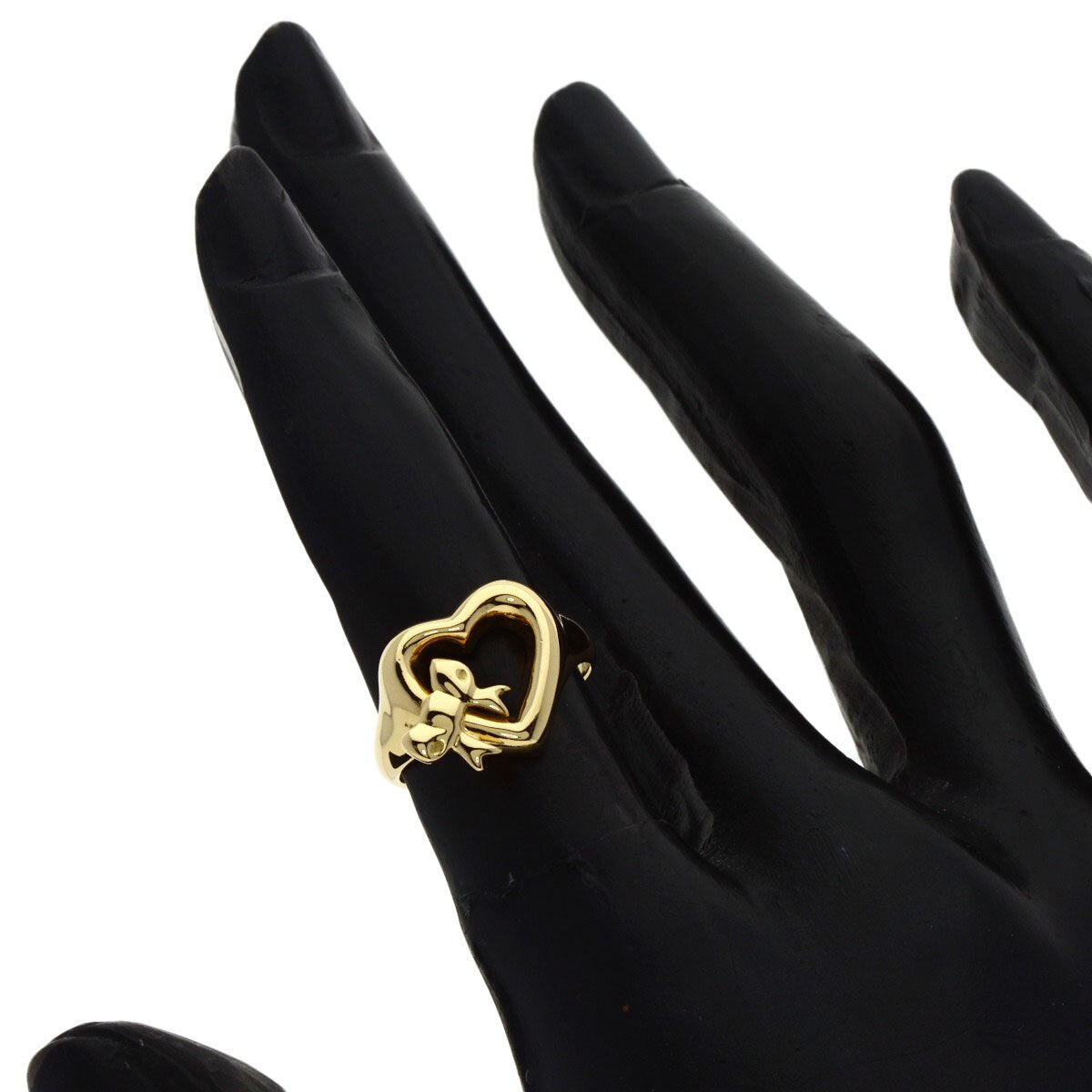 Tiffany&Co. Ring Ribbon Heart K18 Yellow Gold