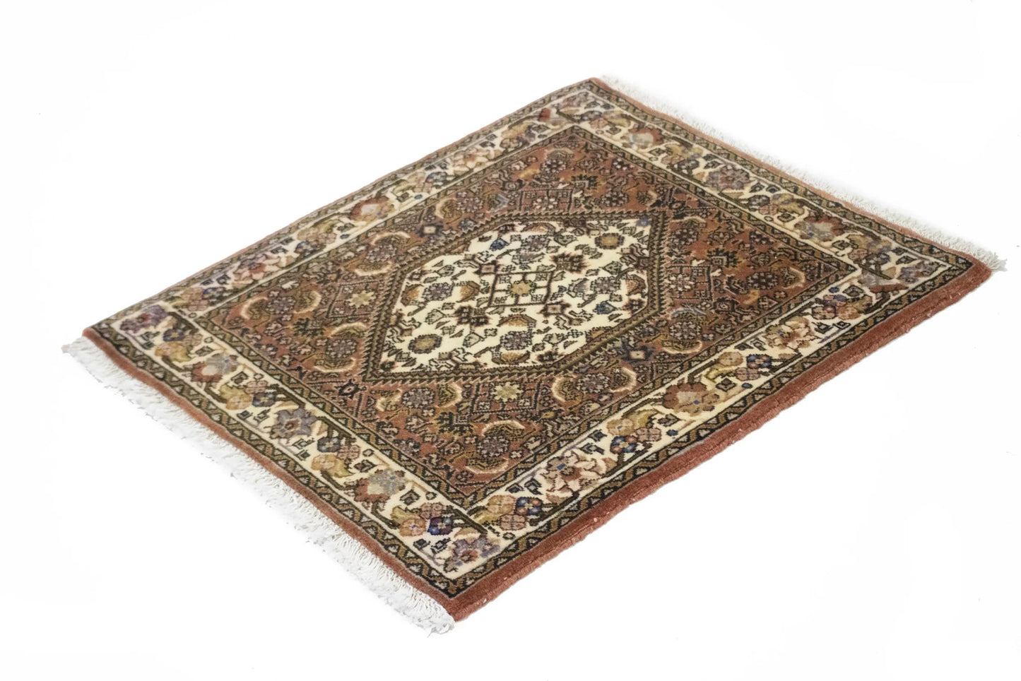 Handmade Vintage Wool Oriental Rug Cinnamon Clay Tribal Small Carpet 2X2'4 ft