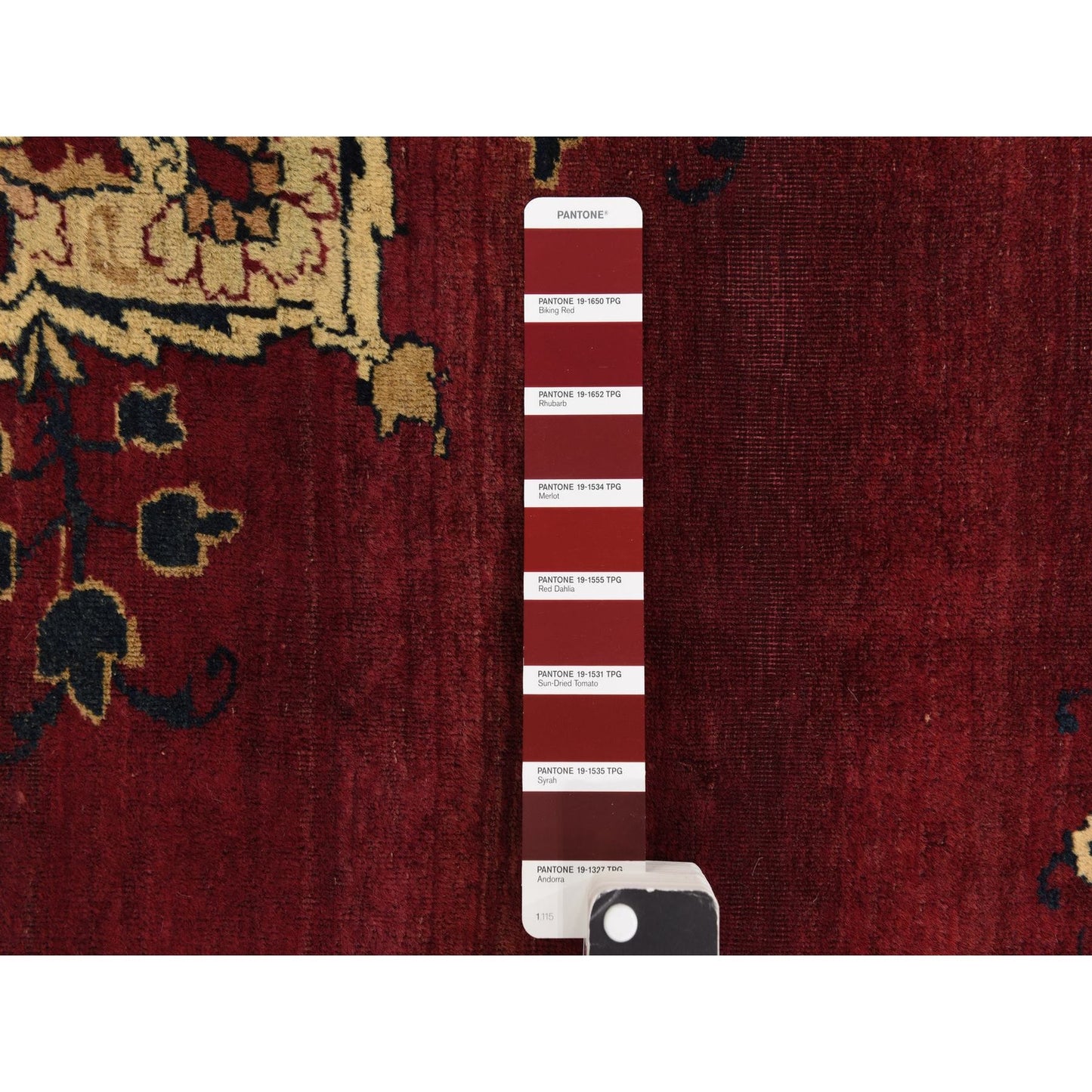 10'10"X15'3" Red Antique Zoroastrian Flower Design Wool Hand Knotted Rug