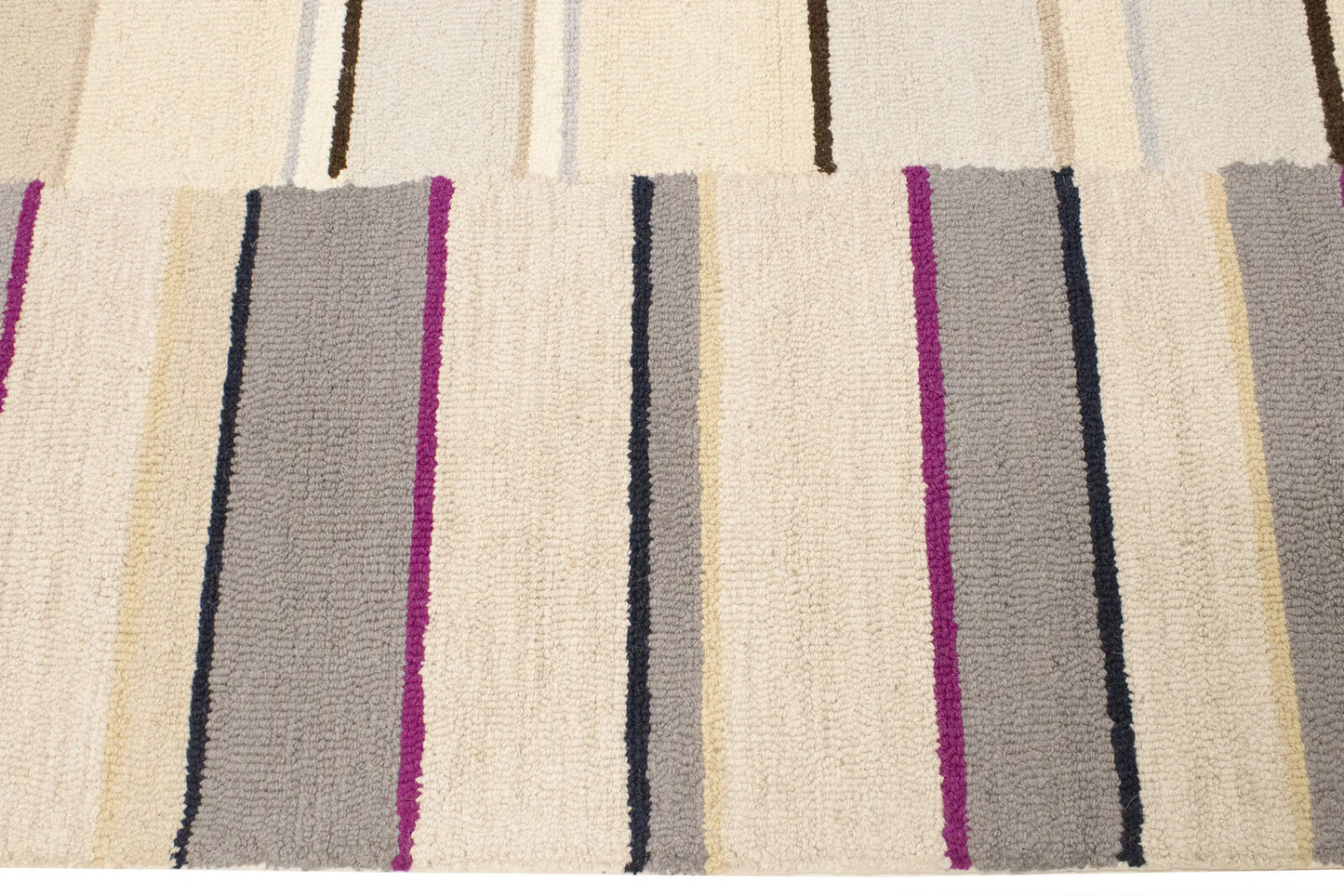 Contemporary Multicolored Stripes 5X8 Hand-Tufted