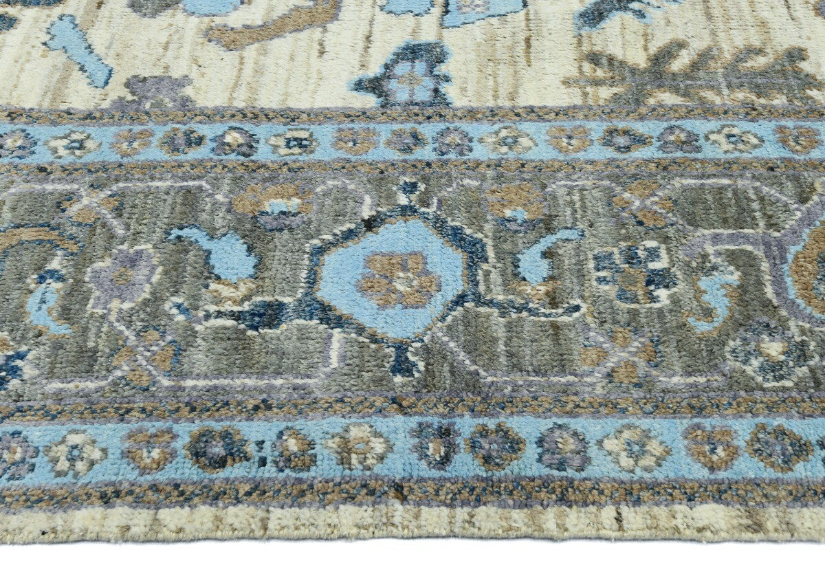 Vintage-Style Peshawar Oushak Oriental Rug Floral