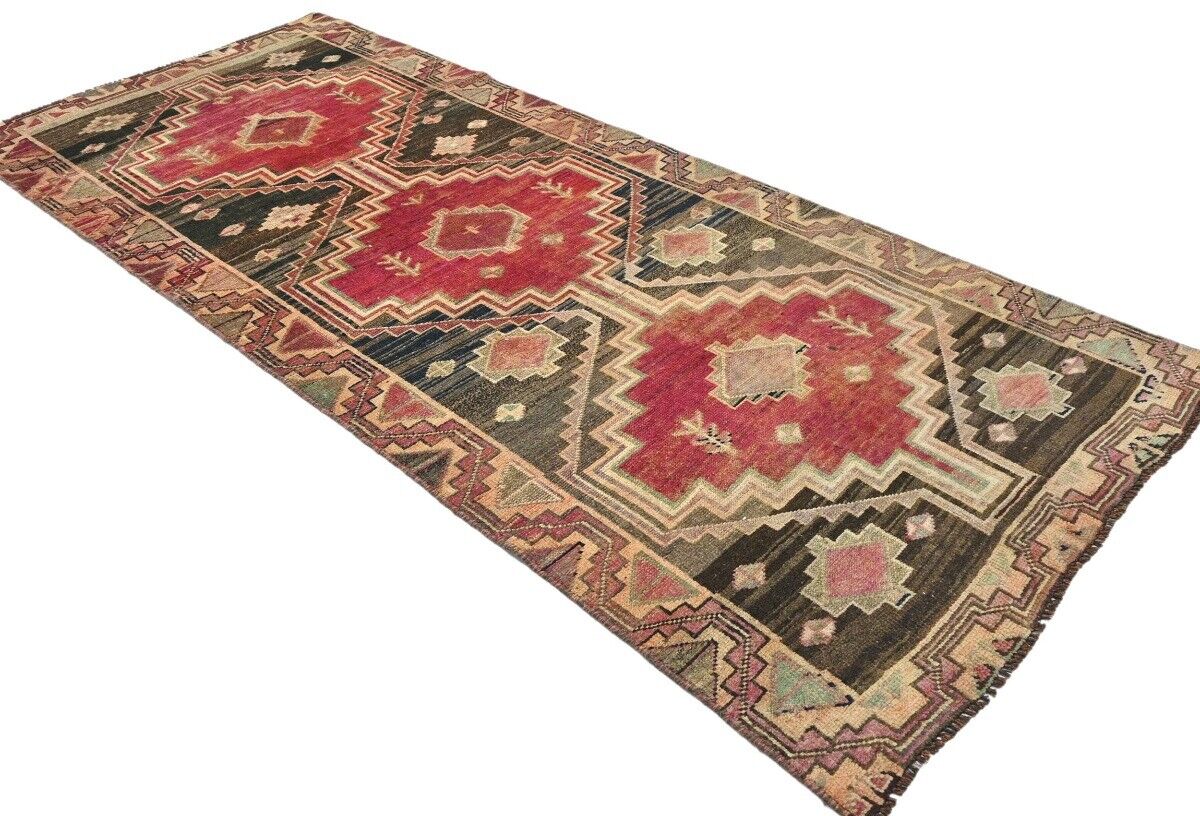 Vintage Distressed Oriental Runner Rug Farmho