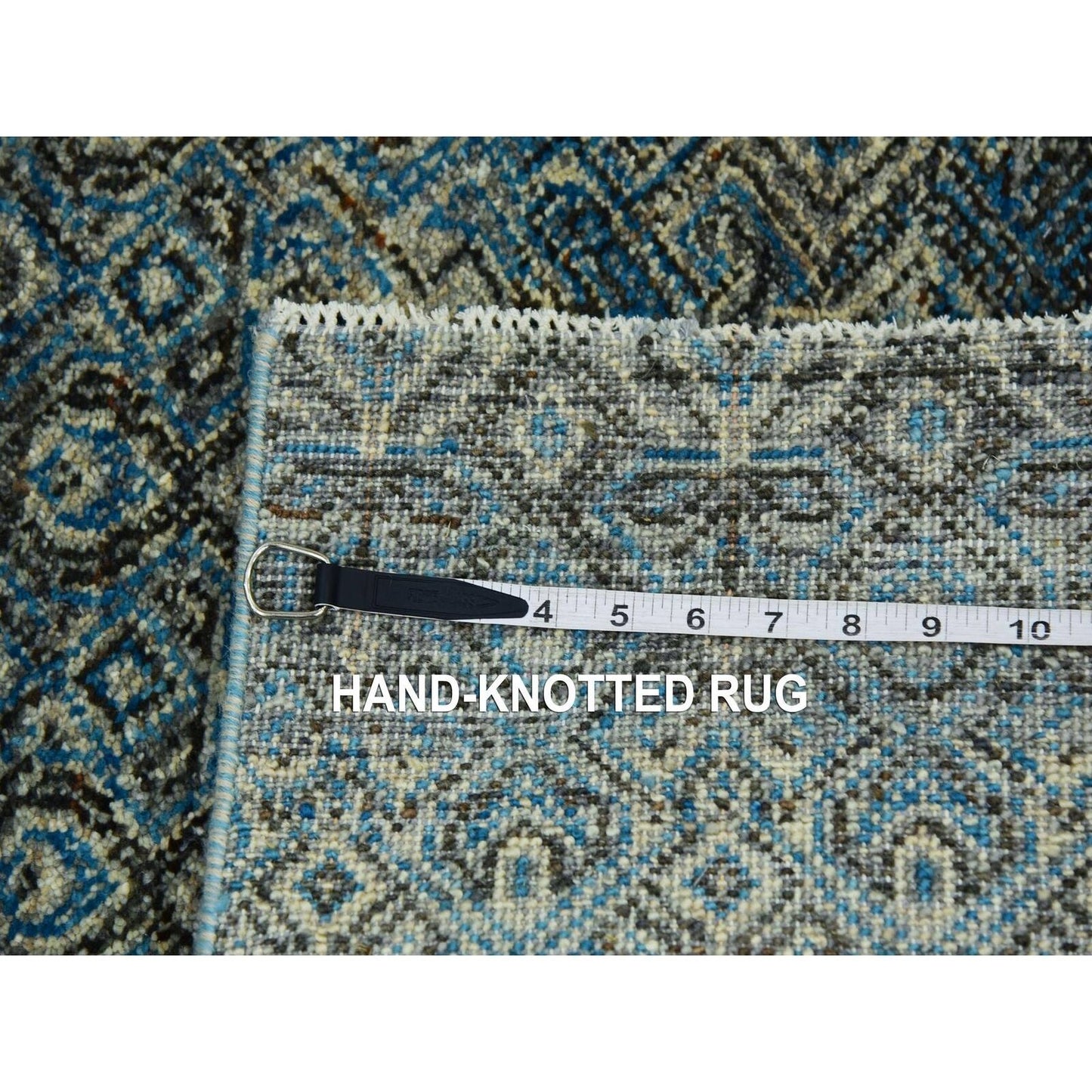 2'6"X12' Blue Kohinoor Herrita Design 100% Wool Hand Knotted Runner Rug
