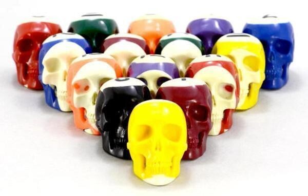 Lee Downey - Skull Sculpture Billiard Balls Rare Custom Made Jewelry Hand Carved